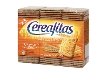 Galletitas Cerealitas 600grs, pack familiar, pack x 3 unidades
