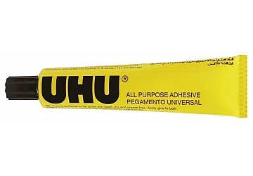 Adhesivo universal UHU x 33 ml, transparente, cristalino y limpio, gran adherencia y larga duración