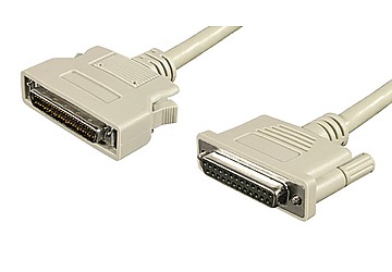 Cable Datos Premium para interfase serial y paralela. Conector DB25 hermbra a DB25 hembra. 25 conductores. Blindado. Moldeado. 3 mts