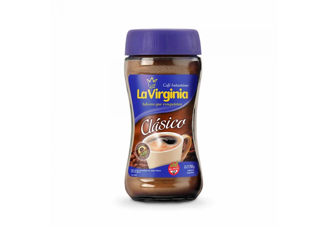 Café La Virginia instantaneo clasico, frasco x 170 grs. en