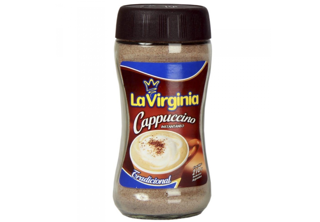 Café La Virginia capuccino instantaneo, frasco x 210 grs