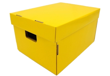 Caja de archivo cartón multiuso, tamaño 42 x 32 x 25 cm, fácil de armar, resistente, apta para carpetas y biblioratos