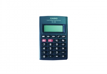 Calculadora de bolsillo Casio HL-4AW. Pantalla de gran tamaño que permite una fácil lectura. Cálculos de porcentaje regular. Medidas: 8,8 x 5.6 cm