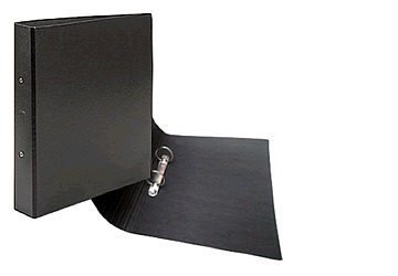 Carpeta esquelita fibra negra plastificada 2 anillos x 30mm.