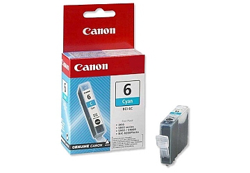 Cartucho Inkjet Canon BCI-6C Cyan, compatible con BJC-8200, BJC-5900, S-800, i-9900, iP-3000, i-950, i-960, i-900D, 19100, i-560, original. Rendimiento 540 paginas aprox. 