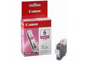 Cartucho Inkjet Canon BCI-6M Magenta, compatible con BJC-8200, BJC-5900, S-800, i-9900, iP-3000, i-950, i-960, i-900D, 19100, i-560, original. Rendimiento 540 paginas aprox. 