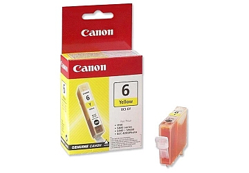 Cartucho Inkjet Canon BCI-6Y Amarillo, compatible con BJC-8200, BJC-5900, S-800, i-9900, iP-3000, i-950, i-960, i-900D, 19100, i-560, original. Rendimiento 540 paginas aprox. 
