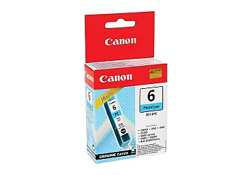 Cartucho Inkjet Canon BCI-6PC Photo Cyan, compatible con BJC-8200, BJC-5900, S-800, i-9900, iP-3000, i-950, i-960, i-900D, 19100, i-560, original. Rendimiento 540 paginas aprox. 