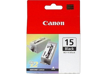 Cartucho Inkjet Canon BCI-15Bk negro, compatible con i-70/80 iP-90, original. Rendimiento 167 paginas aprox