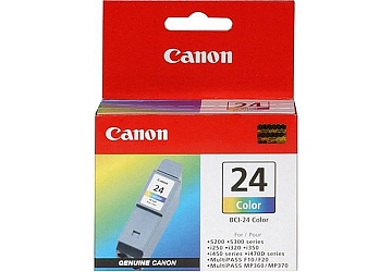 Cartucho Inkjet Canon BCI-24C color, compatible con S-200x, S-300x, i-250, i-320, i-350, i-450, iP1000, 1500, 2000, MP-130, 370, MDF-10, MPF-20, original 