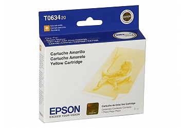 Cartucho Inkjet Epson T063420 amarillo, compatible con Stylus C67, C87, C87+, CX3700, CX4100, CX4700, CX5700F, CX7700, original. Rendimiento 350 paginas aprox 