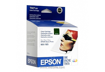 Cartucho Inkjet Epson T027201 color, compatible con Stylus Photo 810 / 820 / 830 / 830u / 925 / 935, original. Rendimiento 220 paginas aprox