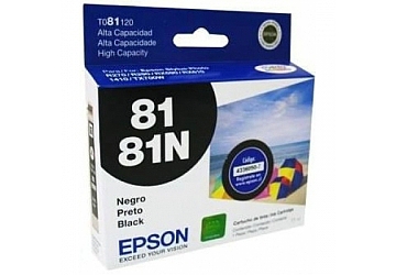 Cartucho Inkjet Epson T081120 negro, compatible con R270/R290/ PHOTO 1410/ RX-610, original, Alto Rendimiento, 540 páginas.