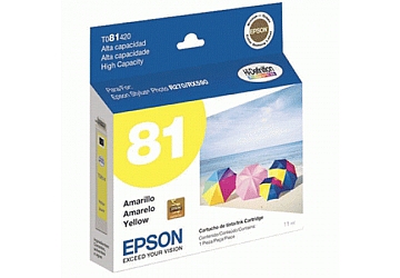 Cartucho Inkjet Epson T081420 amarillo, compatible con R270/R290/ PHOTO 1410/ RX-610, original, Alto Rendimiento, 860 páginas.