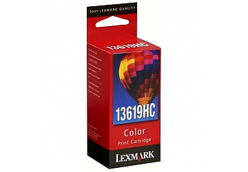Cartucho Lexmark 13619HC color, compatible con Color Jetprinters 1000, 1020, 1100, 2030, 2050, 2055, 3000, ExecJet lIC, Medlay 4C, 4X, 4SX, WinWriter 150C, Samsung SF3100, SF4100, SF4200, Compaq IJ200, original, rendimiento 300 páginas