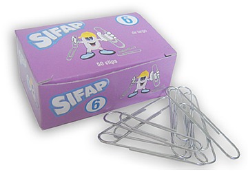 Clips Nro. 6 Sifap clásicos plateados caja x 50 unidades  