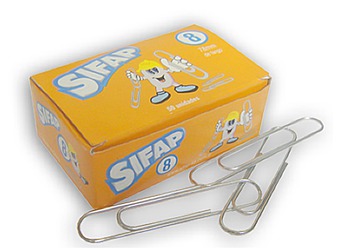 Clips Nro. 8 (78 mm) Sifap plateado caja x 50 unidades  