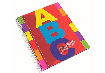 Cuaderno Rivadavia ABC tapa dura con espiral, 21 x 27 cm, rayado, 60 hojas sin troquelar