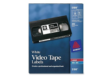 Etiquetas laser blancas video permanentes 4.13 x 8.89cm, juego de lomo y cara, 5199, 12 etiq. x hoja en 50 hojas 