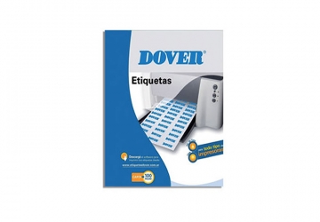 Etiqueta Dover A4, de 3.65 x 1.69 cm, 80 etiq x hoja,  caja por 100 hojas