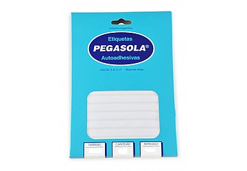 Etiquetas Pegasola 3030 blancas 3.3 x 7.5 cm, 180 etiquetas x caja, contiene 30 planchas