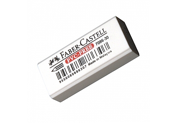 Goma de borrar Faber Castell para lápiz, vinílica, no daña el papel, 43 x 19 x 12mm con protector plastico