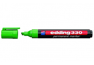 Marcador Edding 330 de punta chanfleada.Trazo ancho y variable, tinta permanente al solvente. Punta 1.5 - 3 mm 
