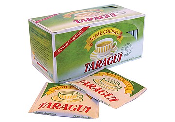 Mate cocido Taragüi, contiene 25 saquitos ensobrados de 3 grs. cada uno, elaborado 100 porciento con hojas de pura yerba mate, de sabor intenso y rendidor