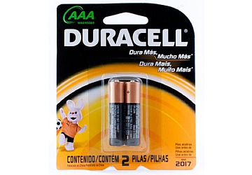 Pila Duracell alcalina AAA  x 2 unidades
