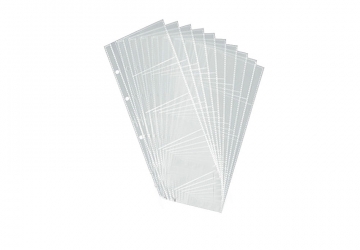 Repuesto para tarjetero, PVC transparente flexible, tres perforaciones, 10 folios capacidad para 8 tarjetas cada uno