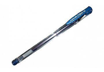 Roller Uni-ball signo UM-100, tinta gel, cuerpo transparente, punta de acero de 0,7 mm.  