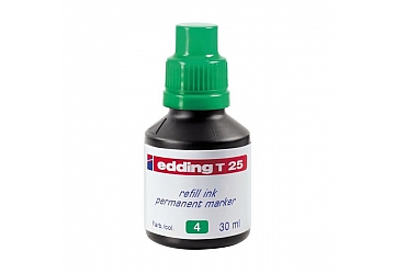Tinta para marcador permanente Edding T25, frasco x 20 ml. Se utiliza en marcadores Edding 300 - 310 - 320 - 330 - 390 - 400 - 404 - 850
