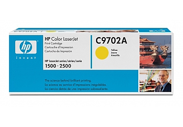 Toner HP C9702A, compatible con LaserJet Color 1500 (serie)/2500 (serie), original, Color amarillo, rendimiento 4000 páginas
