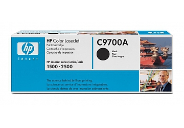 Toner HP C9700A negro, compatible con LaserJet Color1500 (serie)/2500 (serie), original, rendimiento 5000 páginas