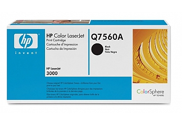 Toner HP Q7560A, negro compatible con LaserJet Color 3000 serie, original, rendimiento 6500 páginas