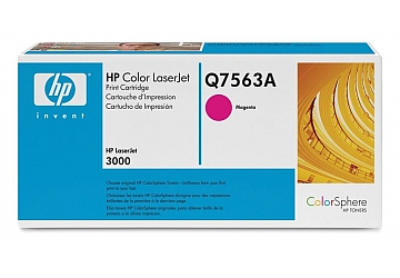 Toner HP Q7563A, compatible con LaserJet Color 3000 (serie), original, Color magenta, rendimiento 3500 páginas