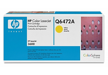 Toner HP Q6472A, compatible con LaserJet Color 3600 (serie), original, Color amarillo, rendimiento 4000 páginas