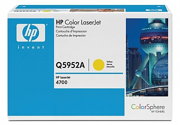 Toner HP Q5952A, compatible con LaserJet Color 4700 (serie), original, Color amarillo, rendimiento 10000 páginas