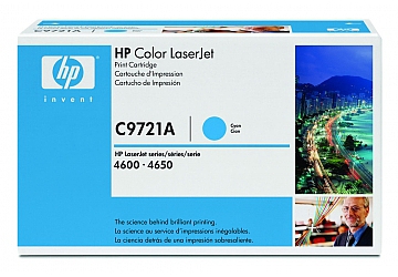Toner HP C9721A, compatible con LaserJet Color 4600 (serie) / 4650 (serie), original, Color cyan, rendimiento 8000 páginas