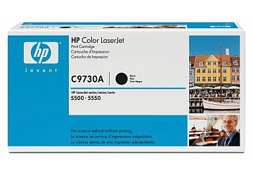 Toner HP C9730A, negro compatible con LaserJet Color 5500 (serie) / 5550 (Serie), original, rendimiento 13000 páginas