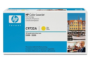 Toner HP C9732A, compatible con LaserJet Color 5500 (serie) / 5550 (serie), original, Color amarillo, rendimiento 12000 páginas