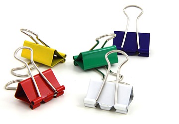 Broche aprietapapel  tipo binder clip Nº 3 (32mm) x 12 unidades colores surtidos   