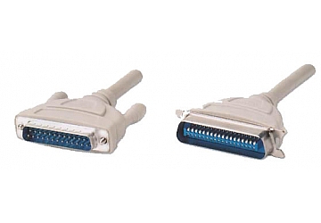 Cable para Impresora IEEE 1284. Conector DB25 macho a Centronics 36 macho. 18 pares trenzados. Doble blindaje. Moldeado. 4.5 mts