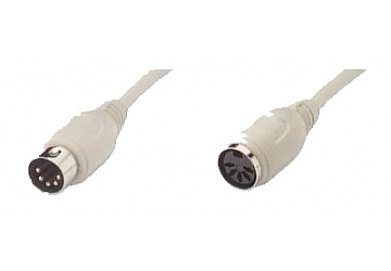 Cable para Teclado AT. Conector Din 5 macho a Din 5 hembra. Moldeado. 4.5 mts