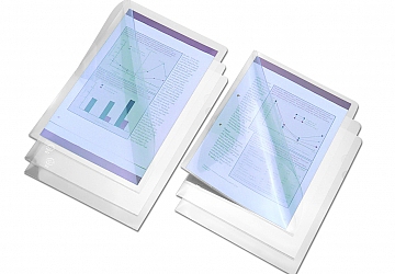 Carpeta Clingsor Nro. 100 en L carta/A4 PVC transparente de 170 micrones de espesor. borde inferior sellado. Medida: 23.3 x 30.5 cm  