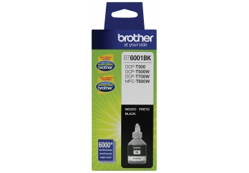 Botella de tinta Brother BT6001BK negro, compatible con DCP-T300, DCP-T500W, DCP-T700W, MFC-T800W, original. Rendimiento 6000 paginas aprox. Contenido 108 ml