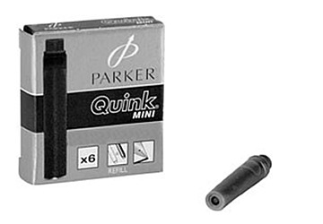 Cartucho Parker mini de tinta para lapicera Parker, pack x 6