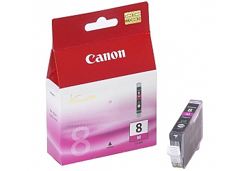 Cartucho Inkjet Canon CLI-8M magenta con cabezal, compatible con PIXMA iP 3300, iP 3500, iP 4200, iP 4300, iP 4500, iP 5200, iP 5200R, iP 6600D, iP 6700D, MP 500, MP 510, MP 520, MP 530, MP 600, MP 610, MP 800, MP 800R, MP 810, MP 830, MP 950, MP 960, MP 970, MX 700, MX 850, PRO 9000, PRO 9000 BUNDLE, PRO 9000 MARK II, original. Rendimiento 820 paginas aprox 