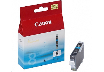 Cartucho Inkjet Canon CLI-8C cyan, con cabezal, compatible con PIXMA iP 3300, iP 3500, iP 4200, iP 4300, iP 4500, iP 5200, iP 5200R, iP 6600D, iP 6700D, MP 500, MP 510, MP 520, MP 530, MP 600, MP 610, MP 800, MP 800R, MP 810, MP 830, MP 950, MP 960, MP 970, MX 700, MX 850, PRO 9000, PRO 9000 BUNDLE, PRO 9000 MARK II, original. Rendimiento 820 paginas aprox 