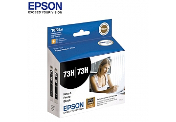 Cartucho Inkjet Epson T072126 negro, 73h + 73h. Dos unidades de alta capacidad. Compatible con Stylus C110, T30, original. Rendimiento 740 paginas aprox